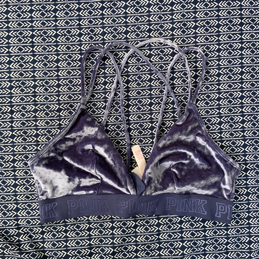 velvet blue bralette